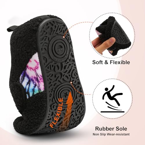 BARERUN Women Slippers Adjustable Wide Diabetic House Slippers for Women Soft-Lightweight House Shoes with Rubber Sole Ind...