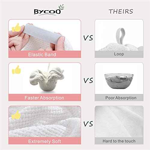 Large Microfiber Hair Towel Wrap for Women, Anti Frizz Drying Towel, Fast Dry Turban Wet Hair, Long, Thick, Curly Super Absorbent Soft Towels - White