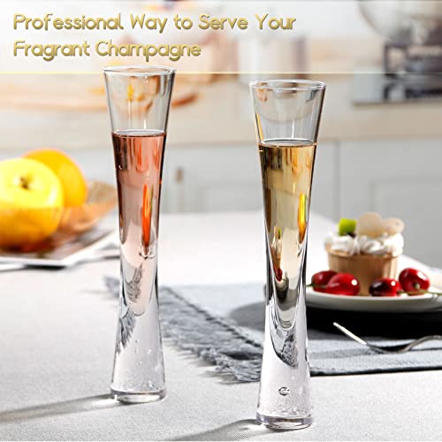 NUTRIUPS Champagne Flutes Glasses, Hand Blown Clear Crystal Glass Champagne Glasses, For Wedding, Housewarming, Toasting, ...