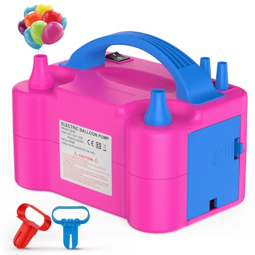Motorenbau Electric Balloon Pump, Portable Electric Balloon Blower Machine Balloon Air Pump, Dual Nozzle 110V 600W Balloon...
