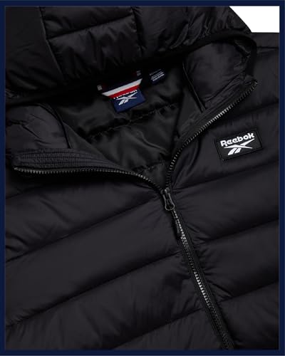 Reebok Mens Puffer Jacket - Lightweight Quilted Glacier Shield Plus Size Puffer Jackets for Men - Insulated Mens Winter Coats