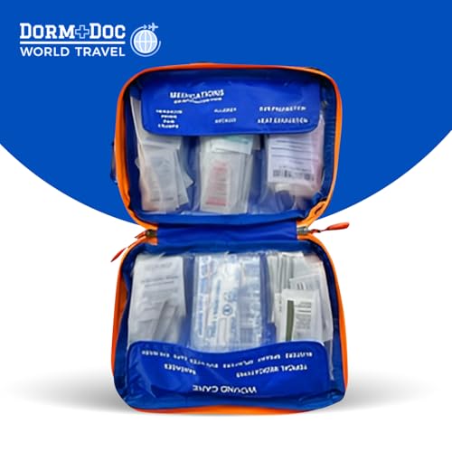 DormDoc Sports Pack First Aid Kit – Compact Emergency Medical Kit for Sports – with Bandages, OTC Medicines for Relief, Ga...