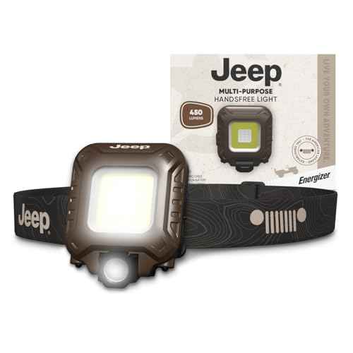 Energizer Jeep MP-450 Headlamp Rechargeable, Ultra Bright LED Rechargeable Head Lamp with White Red Green Light, Water-Resistant Headlight for Outdoor, Camping, Running, Hiking, Fishing