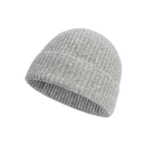 Villand 100% Cashmere Ribbed Cuffed Hat for Men, Ultra-Soft Men's Pure Cashmere Winter Ski Beanie
