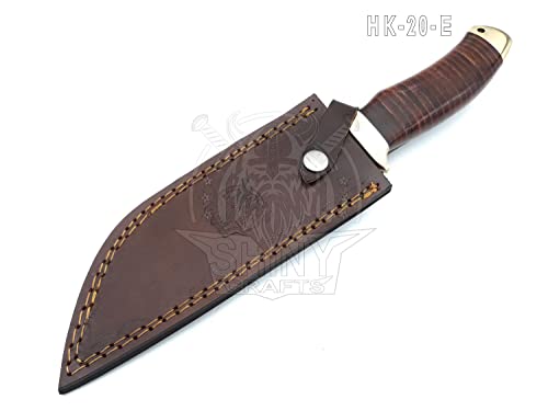 SHINY CRAFTS | 13" Large Handmade Forged Razorback Knife, Fixed Blade Knife, Full Tang Bowie Knife, Hunting Knife, Camping...