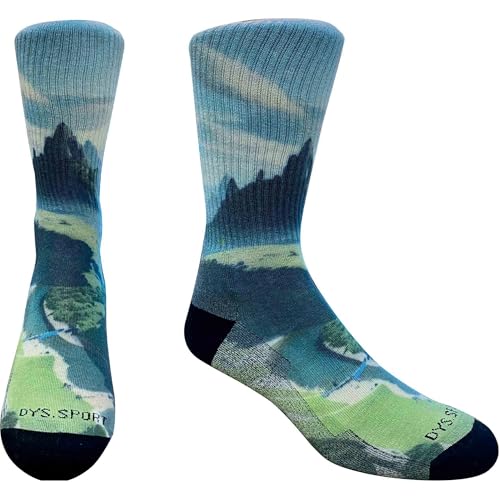 Wool Breathable Lightweight Hiking Socks: Men Moisture Wicking Printed Gear - Forest Camping Mountain Trekking Outdoor