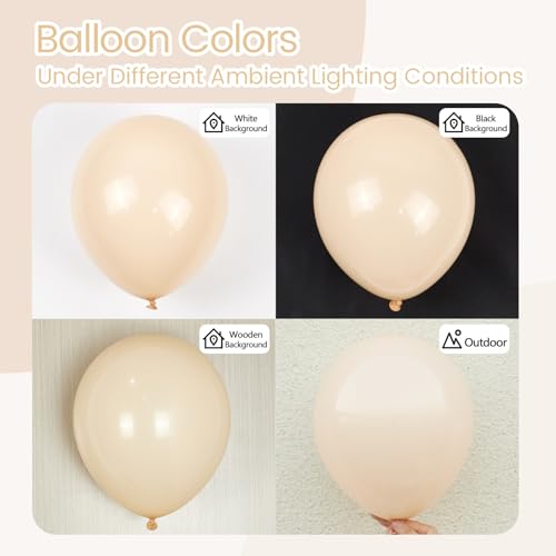 Awenztech 110pcs Nude Balloon Arch Garland Kit, 18 12 10 5 inch Apricot Balloons Different Sizes for Birthday Party Decora...
