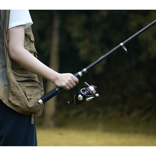 Fishing Pole Combo, 6.9ft 2Pcs Telescopic Rods Set, Collapsible Carbon Fiber Fishing Rod, Spinning Reel Set with Carrier B...