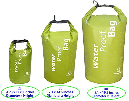 Freegrace Waterproof Dry Bag - Lightweight Dry Sack with Seals and Waterproof Case - Float on Water - Keeps Gear Dry for K...