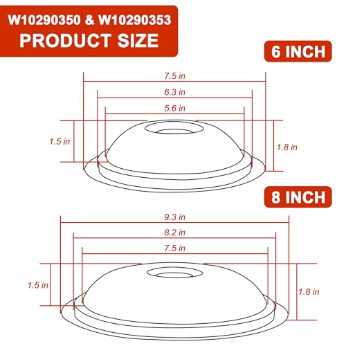 W10290350 W10290353 Black Porcelain Burner Drip Pans By AMI PARTS - Replacement for Whirl-pool Electric Range Cooktop - In...