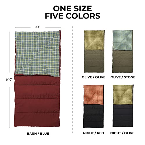 Teton Evergreen Sleeping Bag – Spacious Fit and Cozy Warmth for Adults – Options for Camping in Any Weather