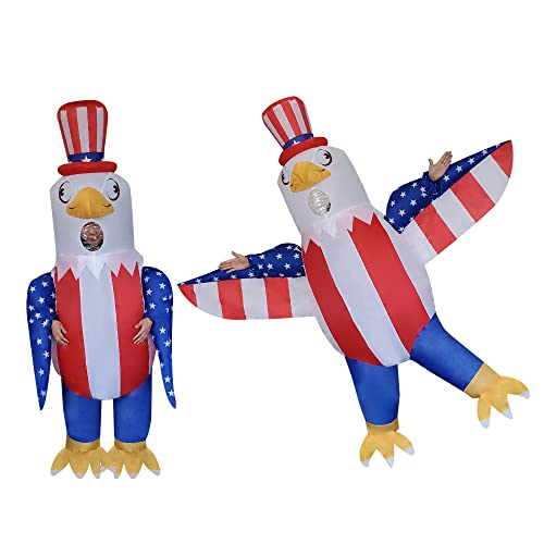 DeHasion Patriotic Inflatable Bald Eagle Costume 4th of July Eagle Blow-up Costume for Adult/Independence Day/Memorial Da...