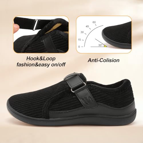 Spesoul Wide Womens Slippers Adjustable House Shoes Indoor Outdoor Barefoot Slippers Cozy Walking Shoe Swollen Edema Diabe...