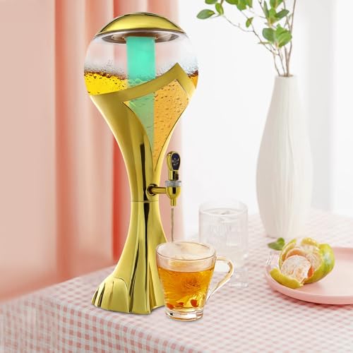 3L Beer Dispenser, Beverage Dispenser, Water Juice Drink Dispenser Plastic Drink Dispenser Lemonade Dispenser with Ice Tub...