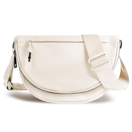 Crescent Bag for Women and Men, Fashion Medium Nylon Folding Crescent Moon Bag Single Shoulder Bag with Adjustable Strap