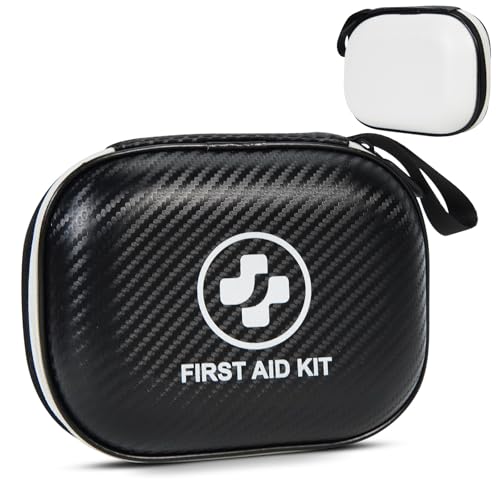 Small First Aid Kit - 185 Pieces Waterproof Emergency Kit for Home, Car, Travel, Camping, Hiking & Outdoor - Portable Hard...