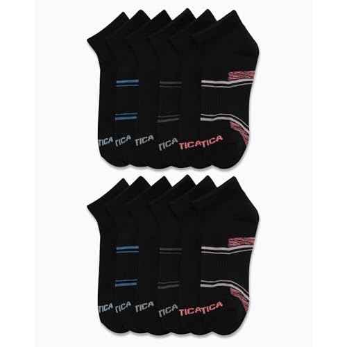 Nautica Women's Quarter Cut Moisture Control Athletic Socks with Cushioned Comfort (12 Pack)