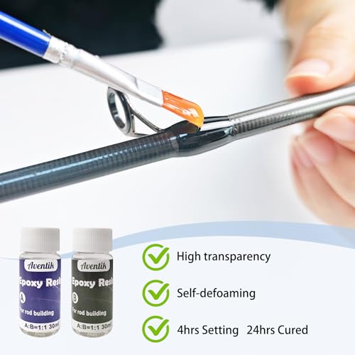 Aventik Fishing Rod Repair Kit Complete with Accesssories, Carbon Fiber Stick Fishing Pole Repair Kit for Broken Fishing P...