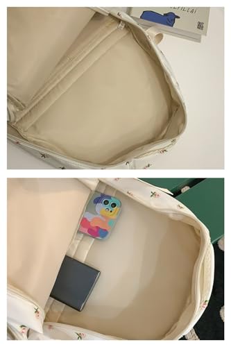MININAI Cute Floral Printed Backpack for Women Preppy Kawaii Aesthetic Laptop Bookbag Coquette Work Travel College Daypack...