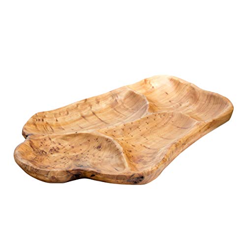 TJ Global Natural Root Wood Serving Platter Tray Board for Cheese, Appetizer, Charcuterie, Bread, Snacks, or Decor Display...