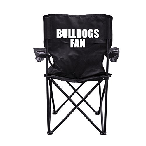 VictoryStore Outdoor Camping Chair - Bulldogs Fan Black Folding Camping Chair with Carry Bag