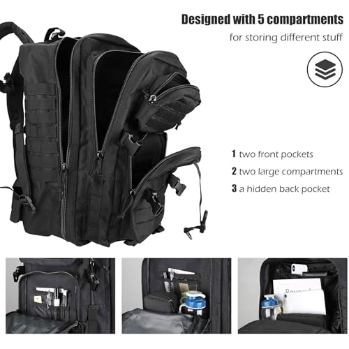 FR Fashion Co. MOLLE System Tactical Backpack – Rugged 42L Utility Pack