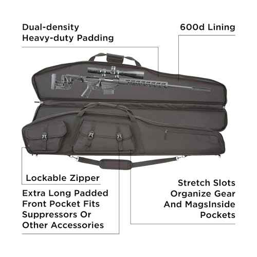 Allen Company Tactical Rifle Case - Padded Scoped Rifle Bag - Long Gun Soft Case with Padded Suppressor Pocket - 55IN Long Case - Velocity: Black or Camo Options