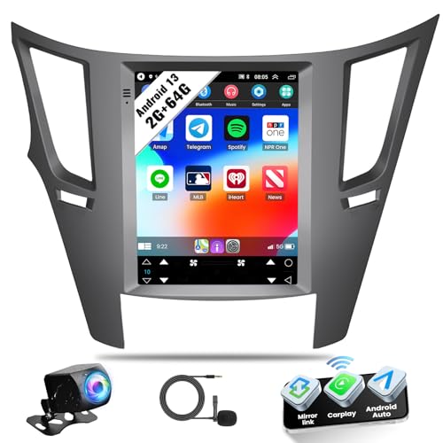 SIXWIN 2G+64G Android Car Stereo for Subaru Outback Legacy 2010-2014 9.7 Inch Touch Screen Car Radio with Wireless Apple C...