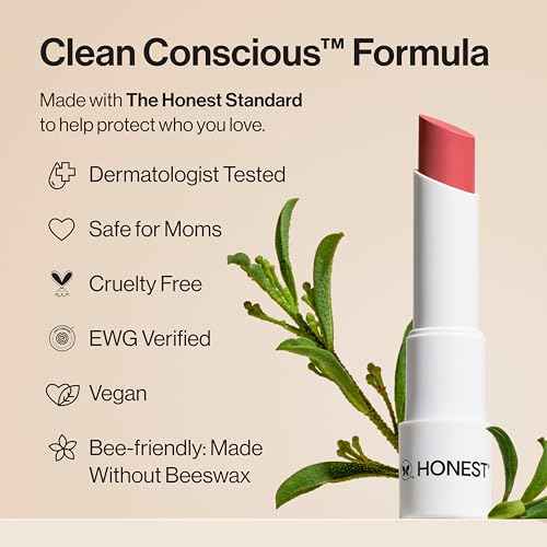 Honest Beauty Moisturizing Vegan Tinted Lip Balm | Antioxidant-rich Acai Extracts + Avocado Oil | Paraben Free + Cruelty Free | Plum Drop