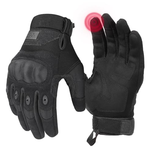 KEMIMOTO Tactical Gloves for Men, Touchscreen Motorcycle Gloves with Hard Shell & Palm Padding for Sports Motorcycle Cycli...