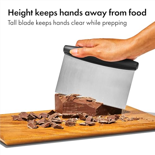 OXO Good Grips Stainless Steel Multi-Purpose Scraper & Chopper, Dough Cutter for Pizza, Bread and Cookie Dough, Multi-Purp...
