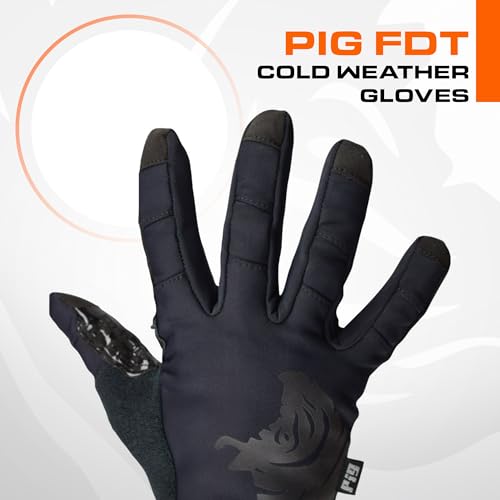 PIG Full Dexterity Tactical Cold Weather Gloves, Insulated, Touchscreen Compatible, Silicone Grip, for Shooting, 1 Pair