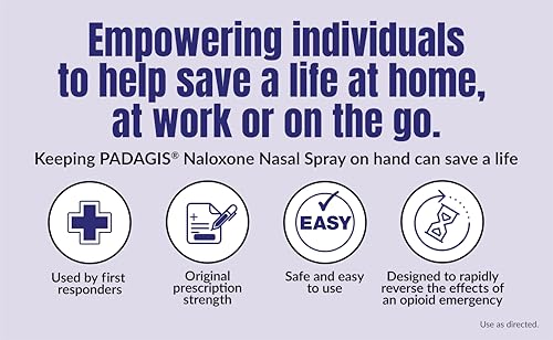 Padagis Naloxone HCI Nasal Spray, 4 mg – Emergency Treatment for Opioid Overdose - Rapid-Response Opioid Overdose Reversa...