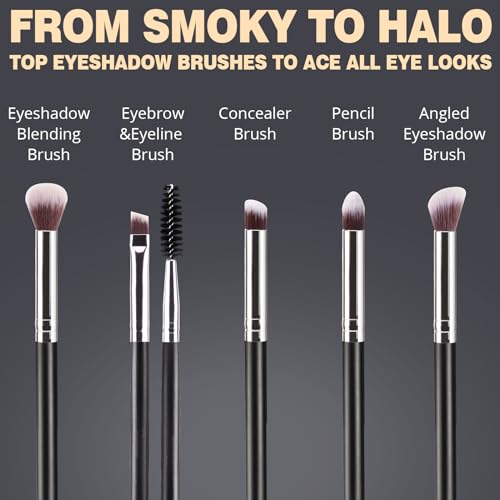 BEAKEY Makeup Brushes Set, Professional Foundation Eyeshadow Concealer Blush Powder Bronzer Applicator, 2 Blender Sponge w...