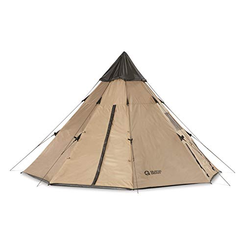 Guide Gear 10' x 10' Teepee Tent for Adults Outdoor Camping, 2-Person, Instant Easy Set-Up Waterproof 4-Season Tents for B...