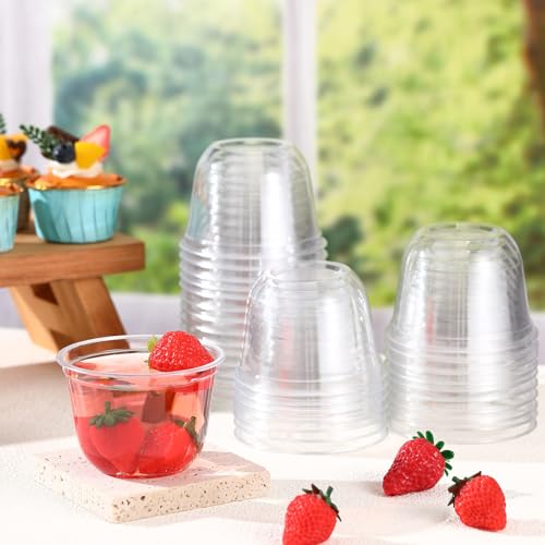Ziliny 100 Pcs Plastic Stemless Wine Glasses Disposable Plastic Wine Glasses for Parties Weddings Birthdays Cocktail(Clea...