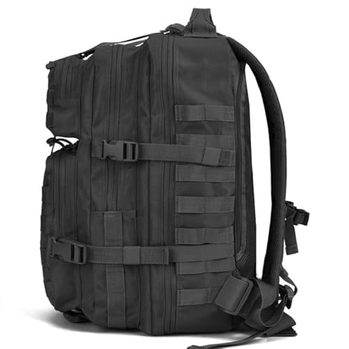 REEBOW GEAR Tactical Backpack for Men Army Molle Military Style Assault Pack Bug Bag Backpacks Daypack (40L Black)