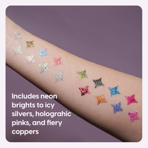 KARA BEAUTY ELECTRIC DISCO Glitter Eyeshadow Palette – 30 Color Pressed Glitter Makeup Palette for Face, Body & Eyes No Gl...