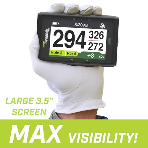 Izzo Golf Swami Max Handheld GPS Unit - Rangefinder Golf GPS with Oversized Large Color Screen for Measuring Golf Distance...