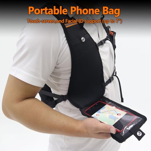 Lightweight Hydration Backpack with 2L Hydration Bladder & Compass & Whistle, Touch Phone Pocket, Breathable Reflective Hy...
