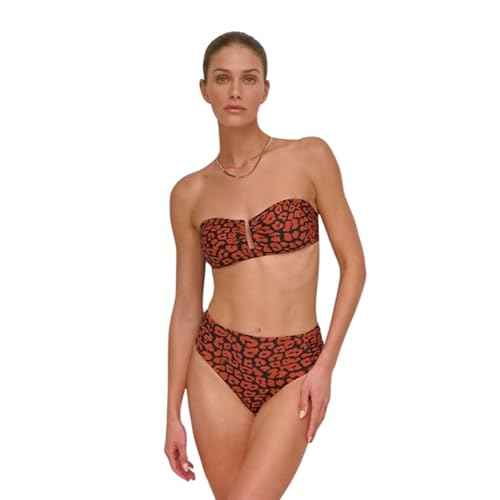 DKNY Womens Bikini Set ? U-Wire Bikini Top & Mid Rise Shirred Bottom with Tummy Control