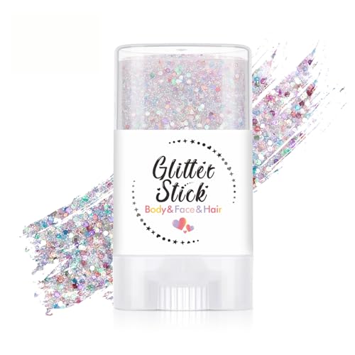 Rainbow Body Glitter Stick,Waterproof Glitter Gel Singer Concert Stage Performance Outfit Hair & Face Body Glitter Makeup ...