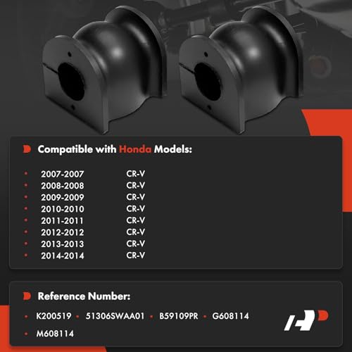 A-Premium 2 x Front To Frame Sway Bar Bushing Kits, Compatible with Honda CR-V CRV 2007-2014
