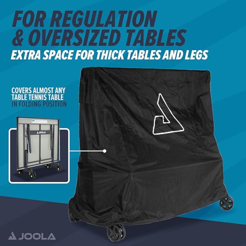 JOOLA Waterproof Ping Pong Table Cover ? Heavy-Duty, Outdoor Protection - Table Tennis Cover for Garage, Basement, Indoors or Outside - Fits Large & Small Folding Ping Pong Tables in Upright Position
