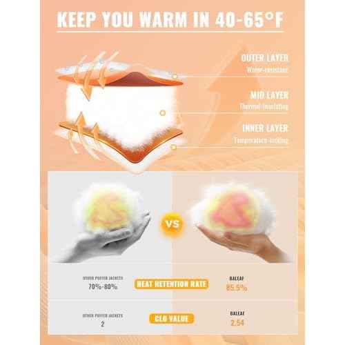 baleaf Running Vest for Women Long Puffer Fall Coat Sleeveless Jacket Outerwear Winter Warm Fleece Hybrid Lightweight