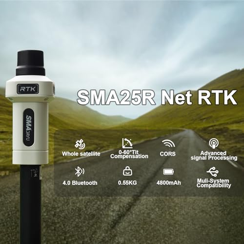 SMA25R Net GNSS RTK Survey System Handheld High Precision Positioning Receiver with Collector, CORS Connection, 10cm Accur...
