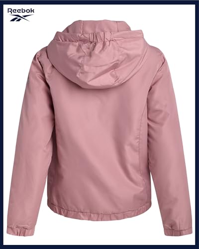 Reebok Girls Windbreaker Jacket - Lightweight Wind and Water Resistant Insulated Girls Jacket with Storm Cuff Sleeves & Hood