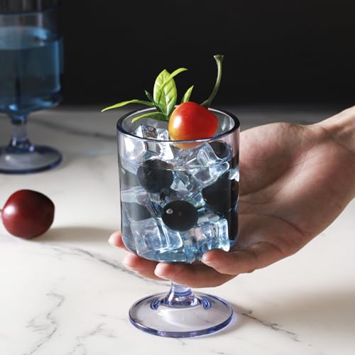 Singhoow 48 Packs 8oz Acrylic Reusable Plastic Wine Glasses Bulk Valentine Wedding Disposable Short Stem Baby Shower Party...