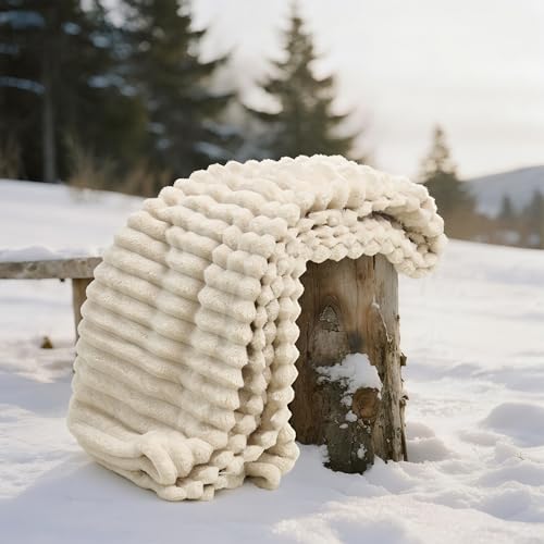 Joiedomi Beige Throw Blanket for Couch, Soft & Warm Beige Fleece Blankets Gifts for Women Mom, Cozy Cute Soft Throw 50x60 ...