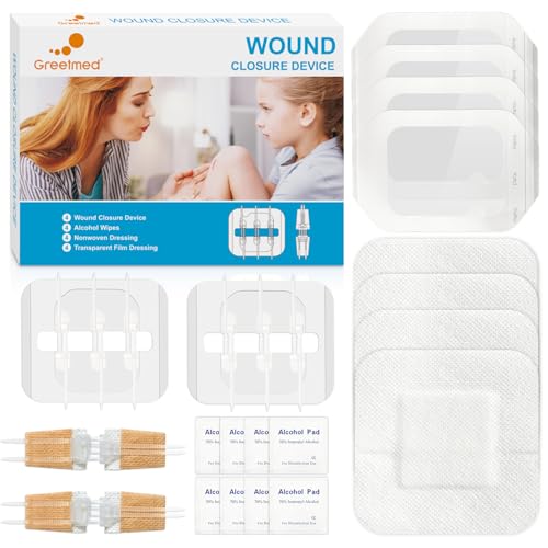Emergency Wound Closure Strips 16Pcs Zipstitch Laceration Closure Kit, 2 Types Easy to Use Stitchless Butterfly Bandages f...
